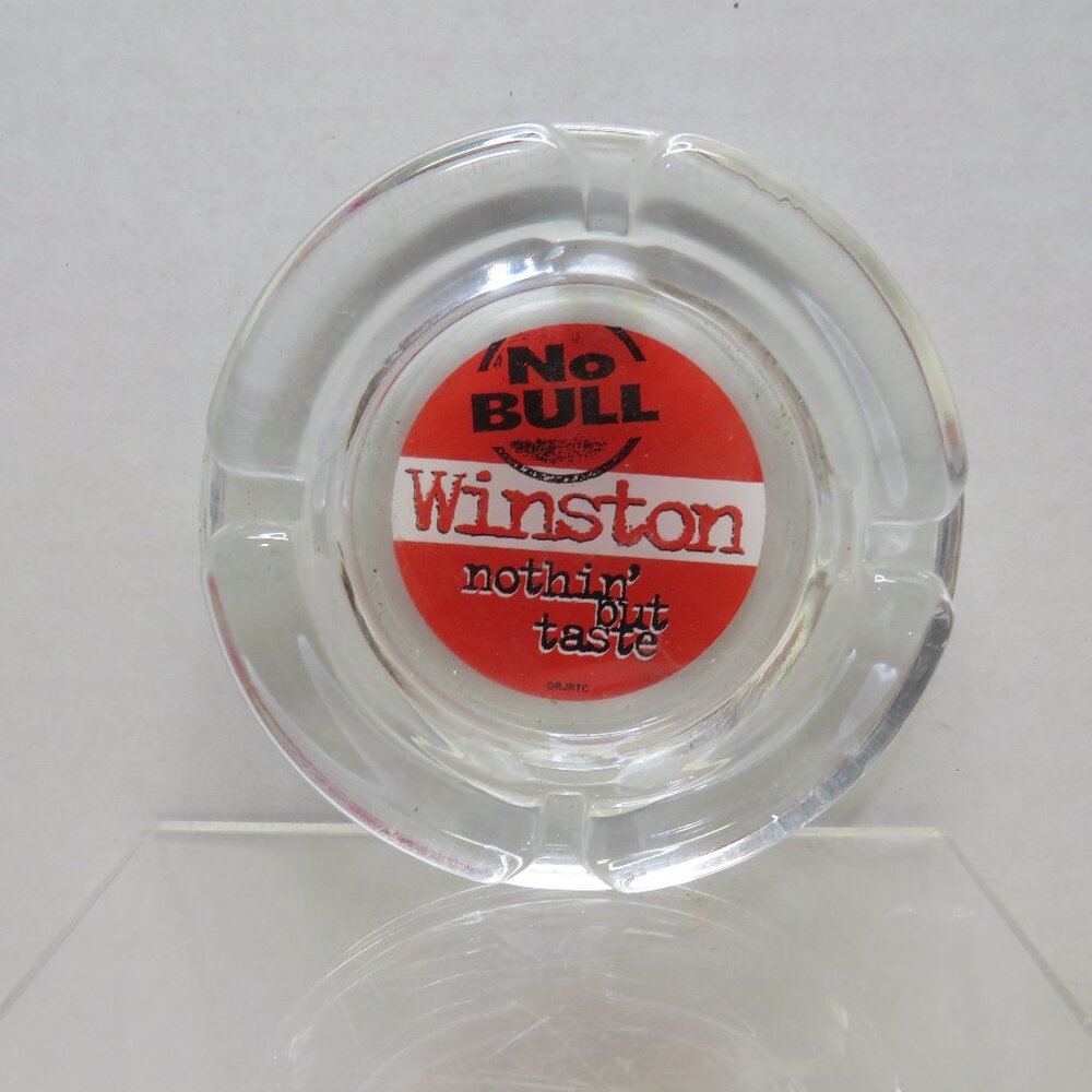 Vintage Winston No Bull Glass Ashtray.